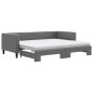 vidaXL Sofá cama nido con colchón tela gris oscuro 90x190 cm