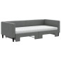 vidaXL Sofá cama nido con colchón tela gris oscuro 90x190 cm