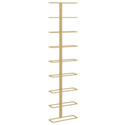 vidaXL Botellero de pared para 9 botellas hierro dorado