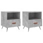 vidaXL Mesita noche 2 uds madera ingeniería gris hormigón 40x35x47,5cm vidaXL Mesita noche 2 uds madera ingeniería gris hormigón 40x35x47,5cm