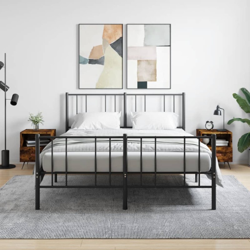 vidaXL Mesita noche 2 uds madera ingeniería roble ahumado 40x35x47,5cm vidaXL Mesita noche 2 uds madera ingeniería roble ahumado 40x35x47,5cm