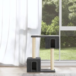 vidaXL Rascador para gatos con postes de sisal gris oscuro 60 cm