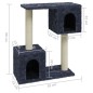 vidaXL Rascador para gatos con postes de sisal gris oscuro 60 cm vidaXL Rascador para gatos con postes de sisal gris oscuro 60 cm