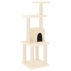 vidaXL Rascador para gatos con postes de sisal crema 105 cm 
