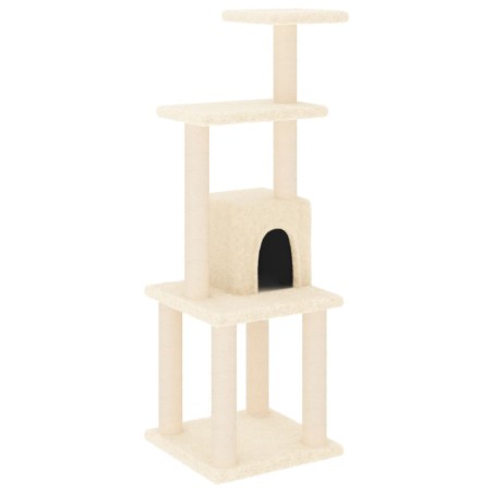 vidaXL Rascador para gatos con postes de sisal crema 105 cm 