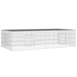 vidaXL Jaula para conejos 2 paneles hierro galvanizado 220x110x55 cm