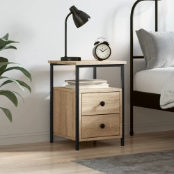 vidaXL Mesita de noche madera de ingeniería roble Sonoma 34x35,5x50 cm