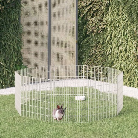vidaXL Jaula para conejos 10 paneles hierro galvanizado 54x60 cm