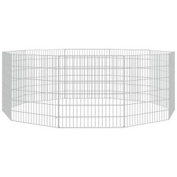 vidaXL Jaula para conejos 10 paneles hierro galvanizado 54x60 cm