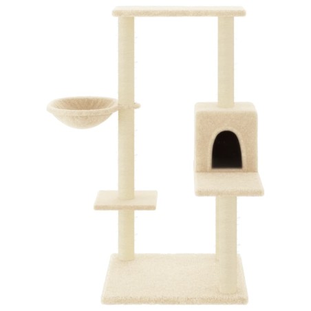 vidaXL Rascador para gatos con postes de sisal color crema 95 cm