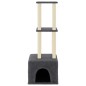 vidaXL Rascador para gatos con postes de sisal gris oscuro 133,5 cm vidaXL Rascador para gatos con postes de sisal gris oscuro 133,5 cm