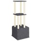 vidaXL Rascador para gatos con postes de sisal gris oscuro 133,5 cm vidaXL Rascador para gatos con postes de sisal gris oscuro 133,5 cm