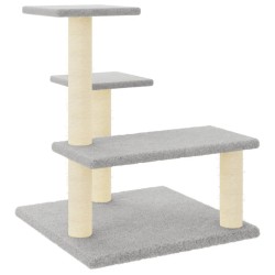 vidaXL Rascador para gatos con postes de sisal gris claro 61 cm
