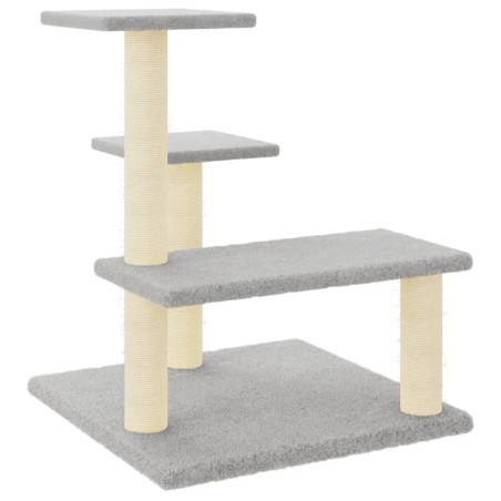 vidaXL Rascador para gatos con postes de sisal gris claro 61 cm
