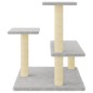 vidaXL Rascador para gatos con postes de sisal gris claro 61 cm