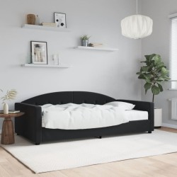 vidaXL Sofá cama con colchón terciopelo negro 100x200 cm