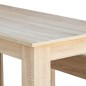 vidaXL Mesa de comedor y bancos 3 piezas madera ingeniería roble
