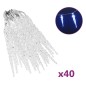 vidaXL Luces carámbanos de Navidad control remoto 40 uds acrílico azul vidaXL Luces carámbanos de Navidad control remoto 40 uds acrílico azul