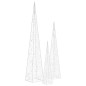 vidaXL Set cono luz LED decorativo acrílico blanco cálido 30/45/60cm vidaXL Set cono luz LED decorativo acrílico blanco cálido 30/45/60cm