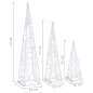 vidaXL Set cono luz LED decorativo acrílico blanco cálido 30/45/60cm vidaXL Set cono luz LED decorativo acrílico blanco cálido 30/45/60cm