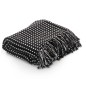 vidaXL Manta a cuadros de algodón negro 220x250 cm vidaXL Manta a cuadros de algodón negro 220x250 cm
