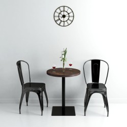 vidaXL Mesa de bar bistró MDF y acero redonda fresno oscuro 60x75 cm 