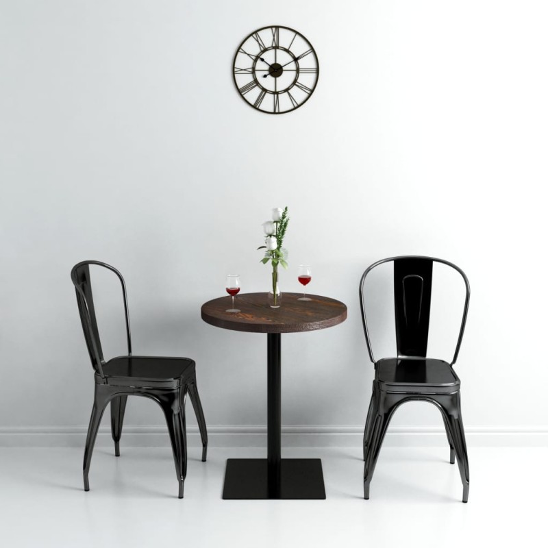 vidaXL Mesa de bar bistró MDF y acero redonda fresno oscuro 60x75 cm vidaXL Mesa de bar bistró MDF y acero redonda fresno oscuro 60x75 cm