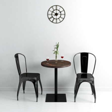 vidaXL Mesa de bar bistró MDF y acero redonda fresno oscuro 60x75 cm 