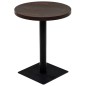 vidaXL Mesa de bar bistró MDF y acero redonda fresno oscuro 60x75 cm vidaXL Mesa de bar bistró MDF y acero redonda fresno oscuro 60x75 cm