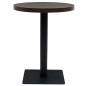 vidaXL Mesa de bar bistró MDF y acero redonda fresno oscuro 60x75 cm vidaXL Mesa de bar bistró MDF y acero redonda fresno oscuro 60x75 cm