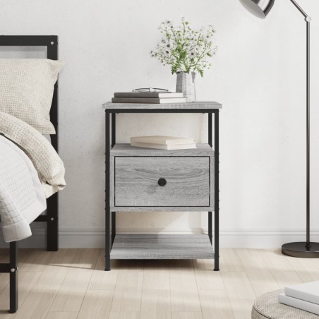 vidaXL Mesita de noche madera de ingeniería gris Sonoma 40x42x56 cm