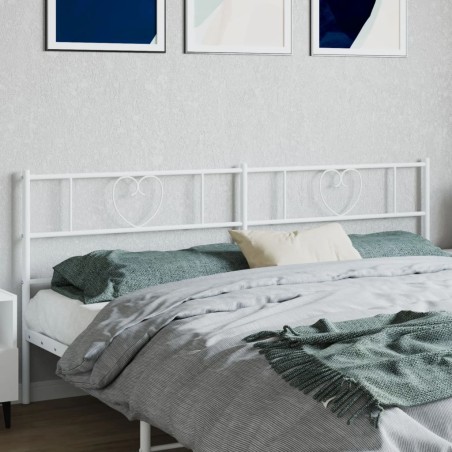 vidaXL Cabecero de metal blanco 193 cm