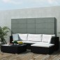 vidaXL Set de sofás de jardín 5 piezas y cojines ratán sintético negro vidaXL Set de sofás de jardín 5 piezas y cojines ratán sintético negro