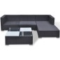 vidaXL Set de sofás de jardín 5 piezas y cojines ratán sintético negro vidaXL Set de sofás de jardín 5 piezas y cojines ratán sintético negro