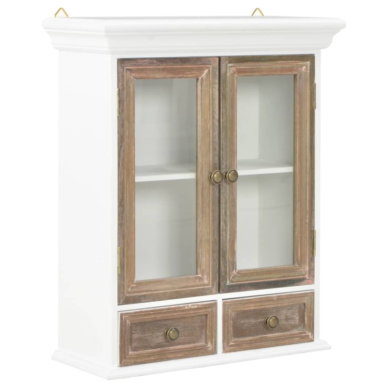 vidaXL Armario de pared de madera maciza blanco 49x22x59 cm vidaXL Armario de pared de madera maciza blanco 49x22x59 cm