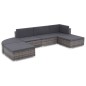 vidaXL Set de sofás de jardín 6 piezas y cojines ratán sintético gris vidaXL Set de sofás de jardín 6 piezas y cojines ratán sintético gris