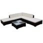 vidaXL Set muebles de jardín 6 piezas y cojines ratán sintético marrón vidaXL Set muebles de jardín 6 piezas y cojines ratán sintético marrón
