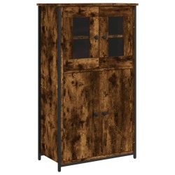 vidaXL Aparador alto madera contrachapada roble ahumado 62x32x106,5 cm