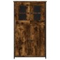 vidaXL Aparador alto madera contrachapada roble ahumado 62x32x106,5 cm vidaXL Aparador alto madera contrachapada roble ahumado 62x32x106,5 cm