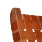 vidaXL Silla plegable de tiras cruzadas de cuero auténtico marrón vidaXL Silla plegable de tiras cruzadas de cuero auténtico marrón