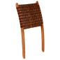 vidaXL Silla plegable de tiras cruzadas de cuero auténtico marrón vidaXL Silla plegable de tiras cruzadas de cuero auténtico marrón