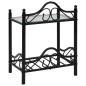 vidaXL Mesitas de noche acero vidrio templado 45x30,5x60cm negro 2uds vidaXL Mesitas de noche acero vidrio templado 45x30,5x60cm negro 2uds