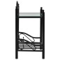 vidaXL Mesitas de noche acero vidrio templado 45x30,5x60cm negro 2uds vidaXL Mesitas de noche acero vidrio templado 45x30,5x60cm negro 2uds