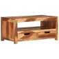vidaXL Mesa de centro de madera maciza de acacia 84x49x40 cm