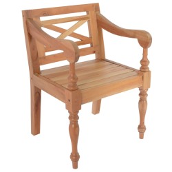 vidaXL Sillas Batavia 2 unidades madera maciza de caoba marrón claro