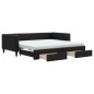 vidaXL Sofá cama nido con cajones tela negro 100x200 cm