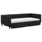 vidaXL Sofá cama nido con cajones tela negro 100x200 cm
