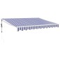 vidaXL Toldo retráctil automático azul y blanco 3,5x2,5 m vidaXL Toldo retráctil automático azul y blanco 3,5x2,5 m