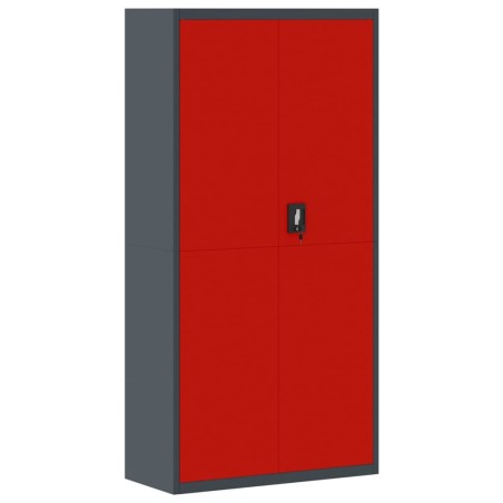 vidaXL Armario archivador de acero gris antracita y rojo 90x40x180 cm