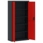 vidaXL Armario archivador de acero gris antracita y rojo 90x40x180 cm